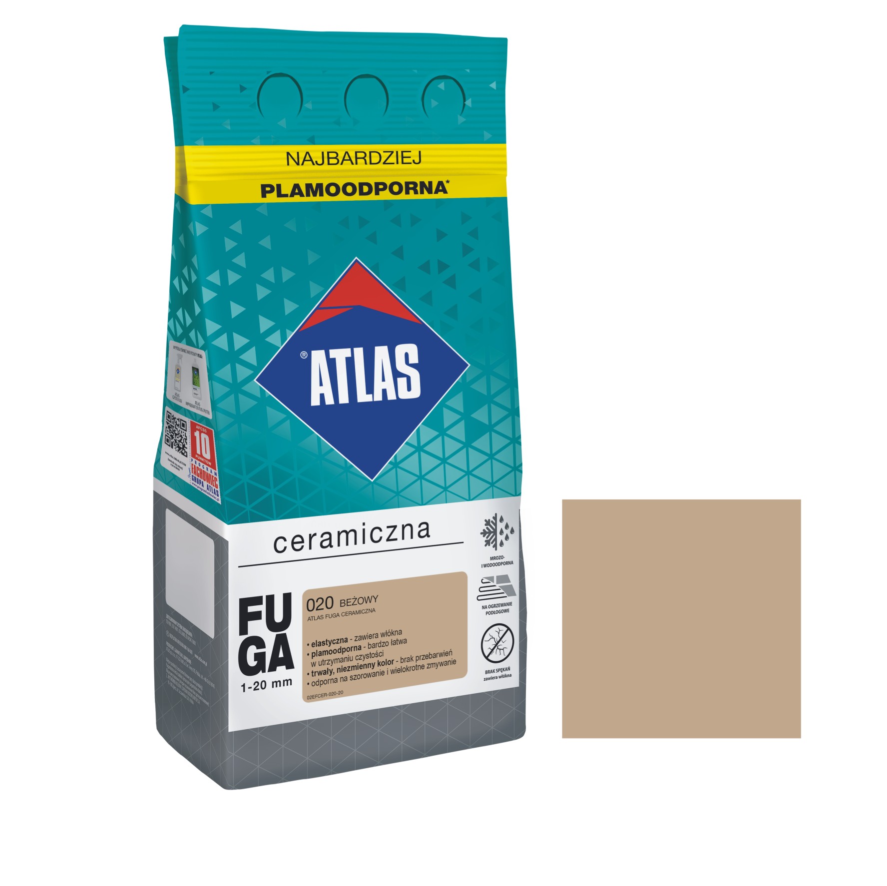 ATLAS FUGA  CERAMICZNA BEŻOWA 020 2KG