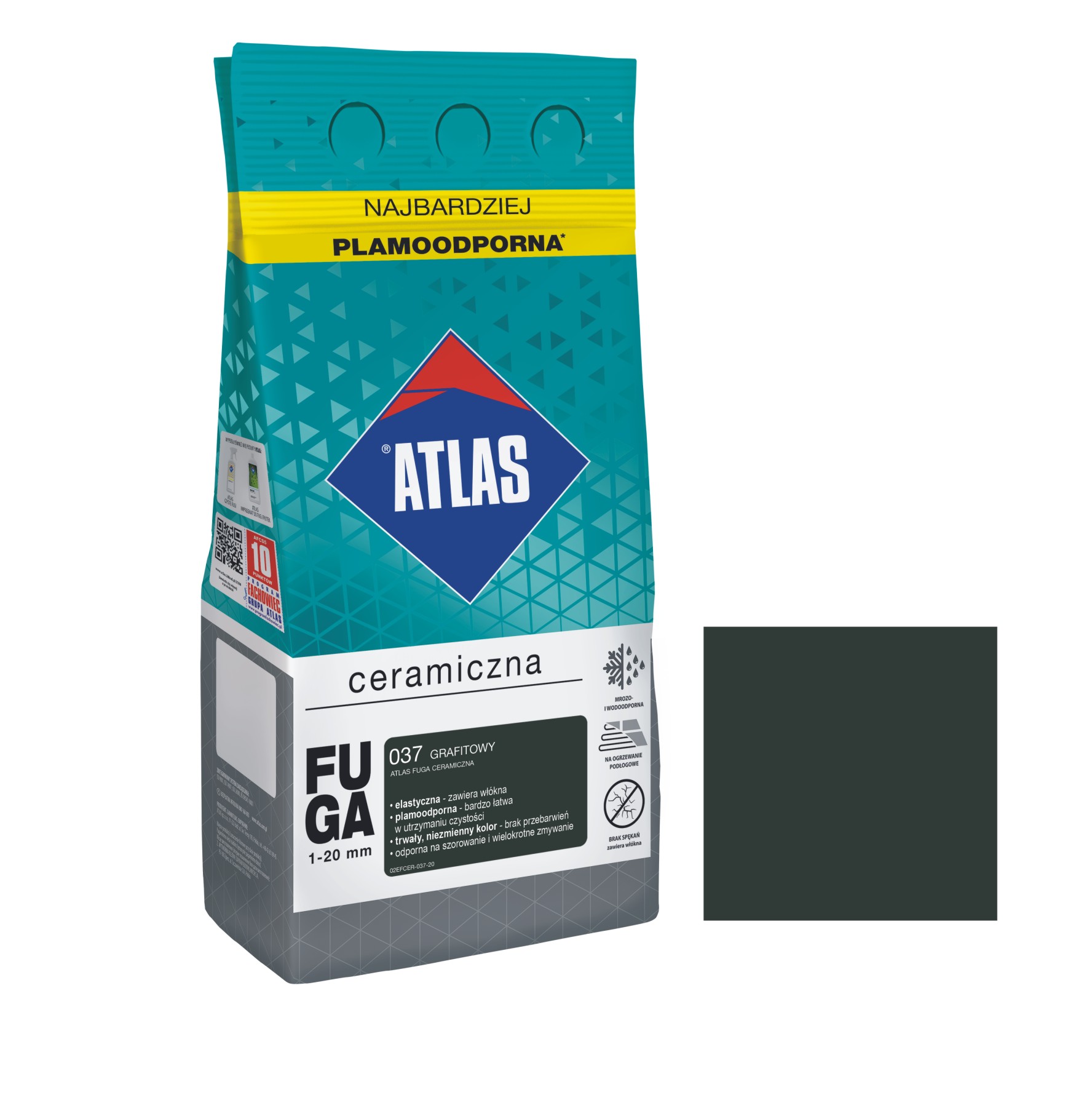 ATLAS FUGA  CERAMICZNA GRAFITOWA 037 2KG