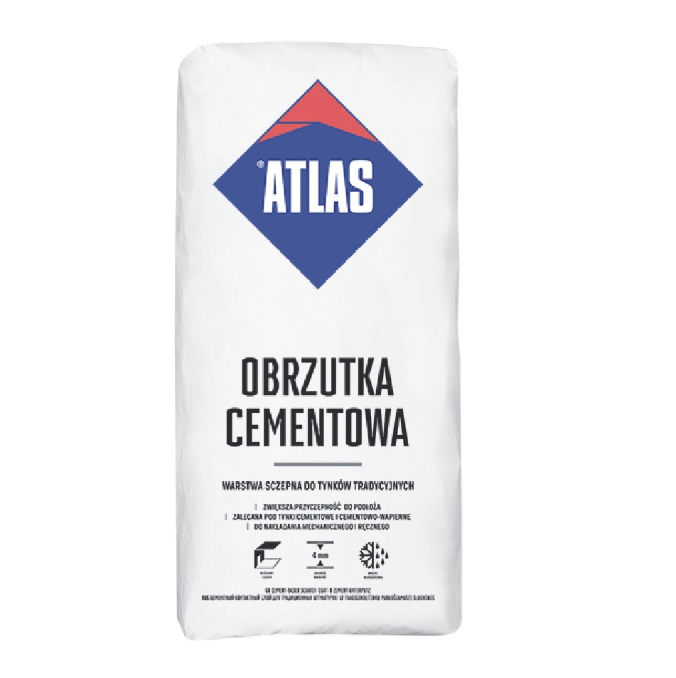 ATLAS OBRZUTKA CEMENTOWA 30KG warstwa szczepna do tynków tradycyjnych