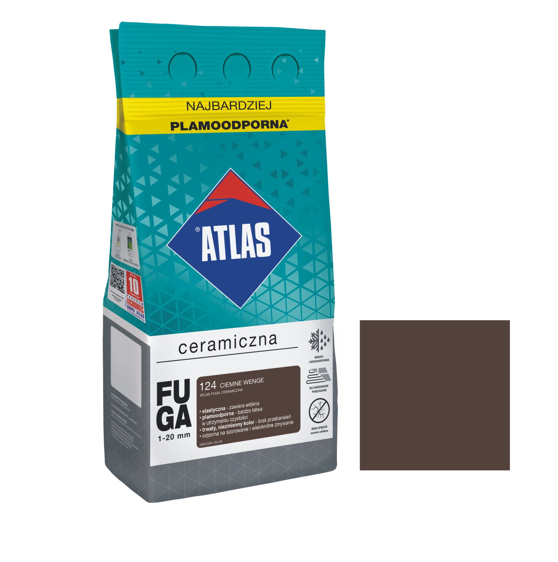 ATLAS FUGA  CERAMICZNA CIEMNE WENGE 124 2KG