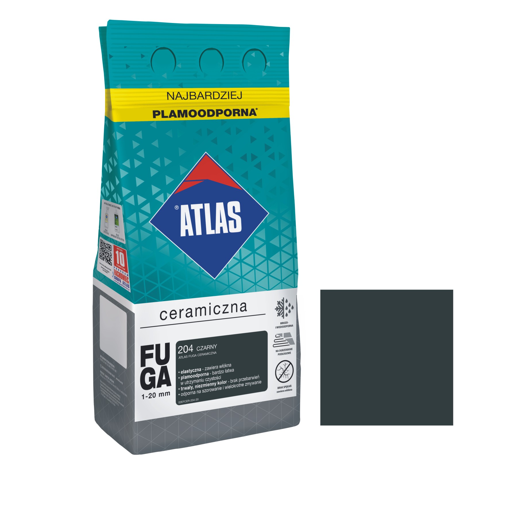 ATLAS FUGA  CERAMICZNA CZARNA 204 2KG