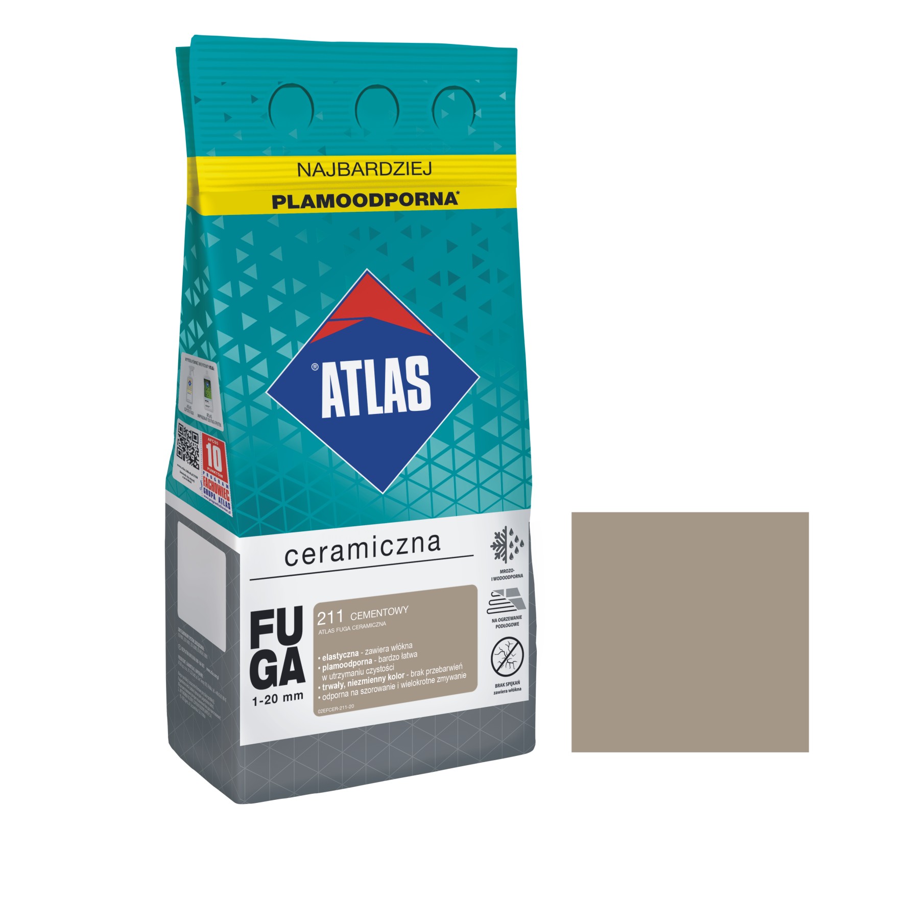 ATLAS FUGA  CERAMICZNA CEMENTOWA 211 2KG