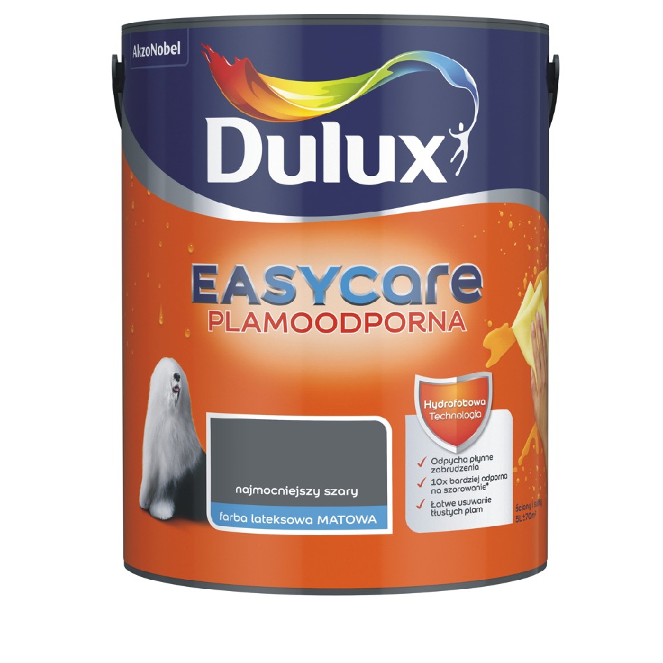 Farba Dulux EasyCare najmocniejszy szary 5l