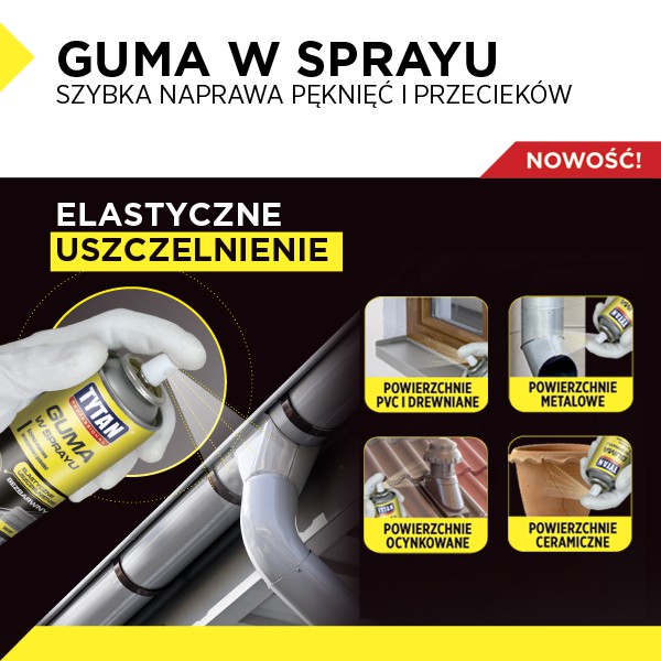 GUMA W SPRAYU 400ML Tytan