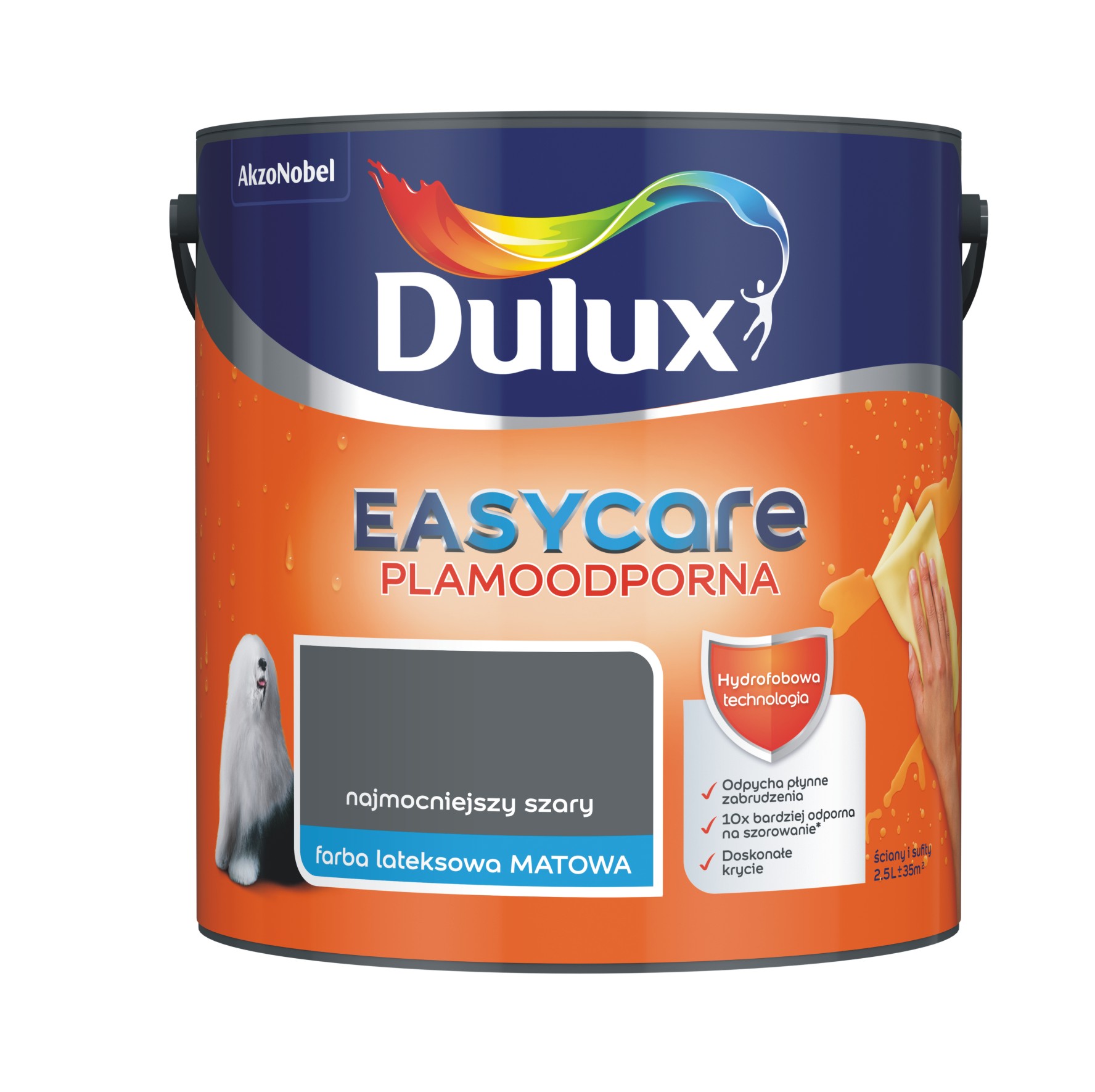 Farba Dulux EasyCare najmocniejszy szary 2,5l