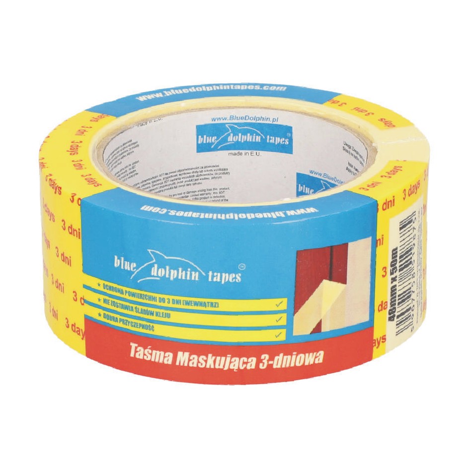 TAŚMA PAPIEROWA 48MMX50MB 3 dniowa Blue Dolphin  