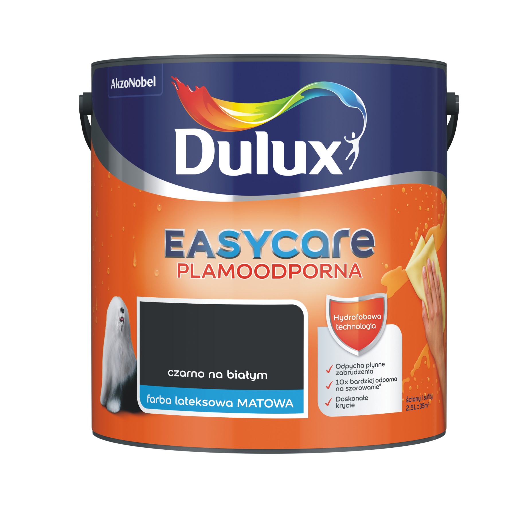 Farba Dulux EasyCare czarno na białym 2,5l