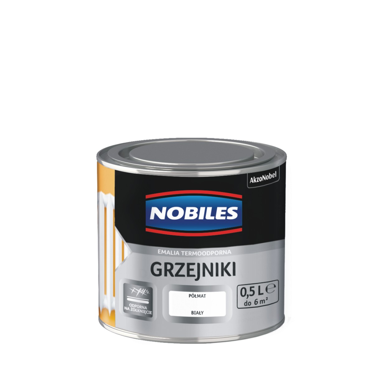 NOBILES GRZEJNIKI EMALIA FTALOWA BIAŁA 0,5L