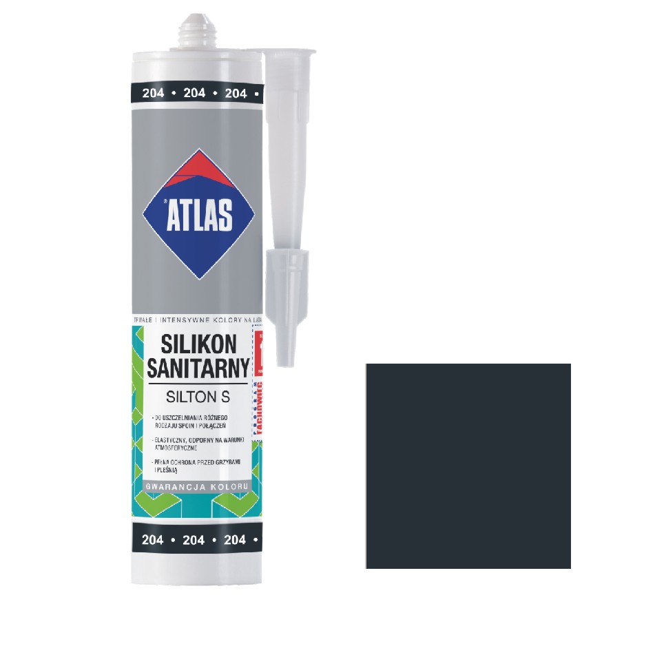 ATLAS SILIKON SILTON 204 280ML Czarny