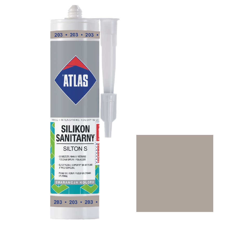 ATLAS SILIKON SILTON 203 280ML Stalowy