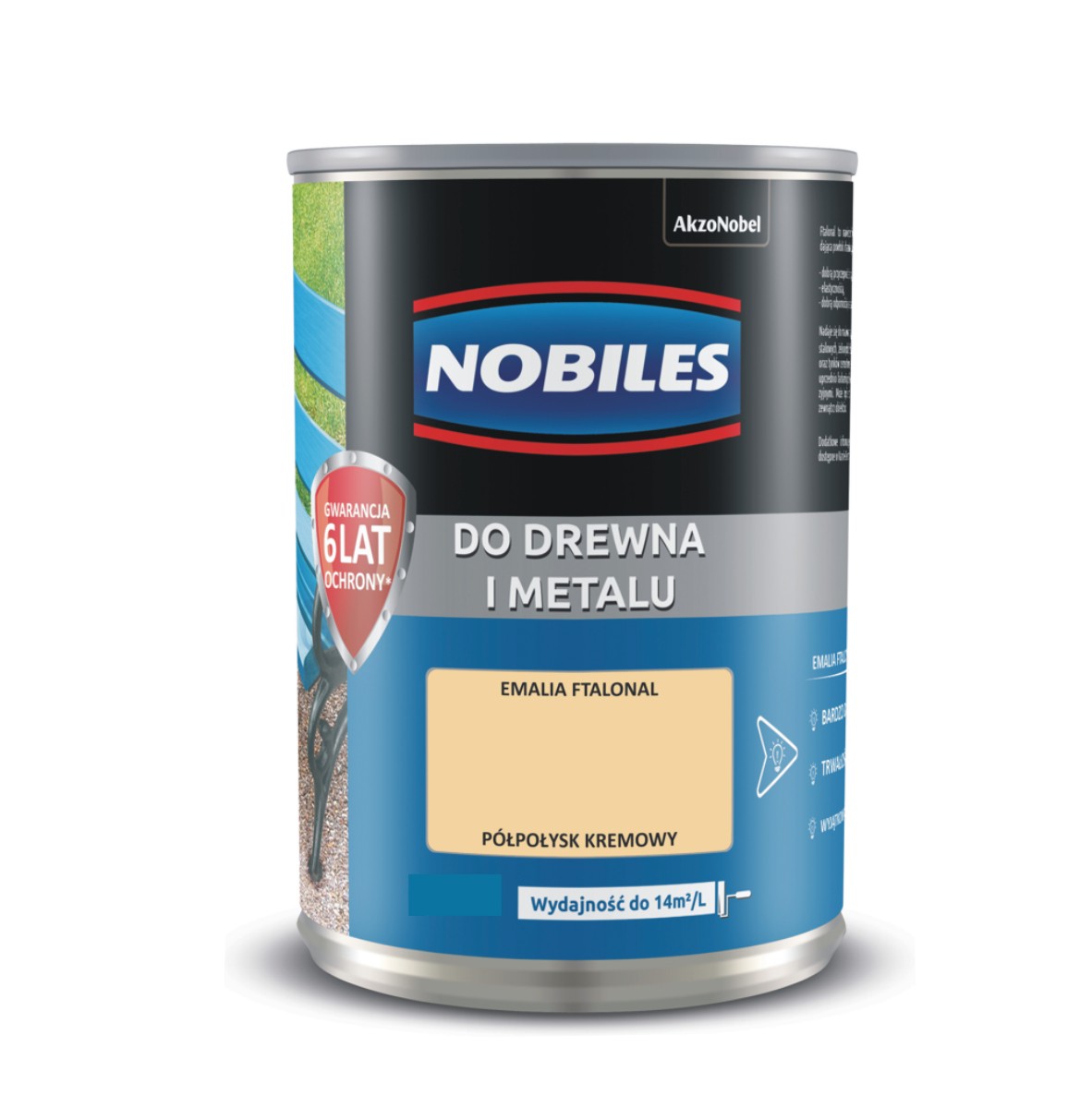 Farba do drewna i metalu FTALONAL KREMOWA 0,7L Nobiles