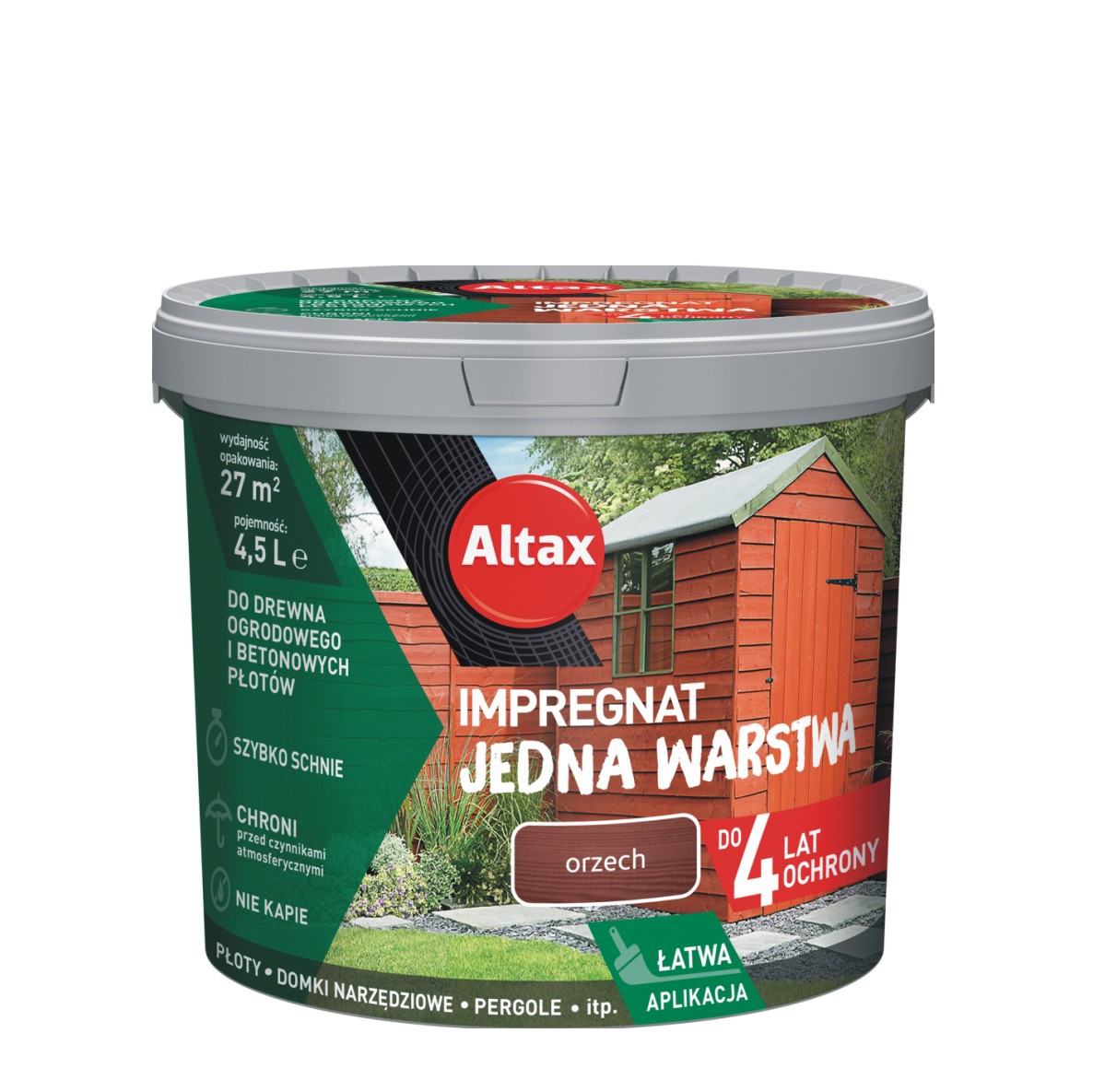 ALTAX IMPREGNAT JEDNA WARSTWA drewno/beton ORZECH 4,5L