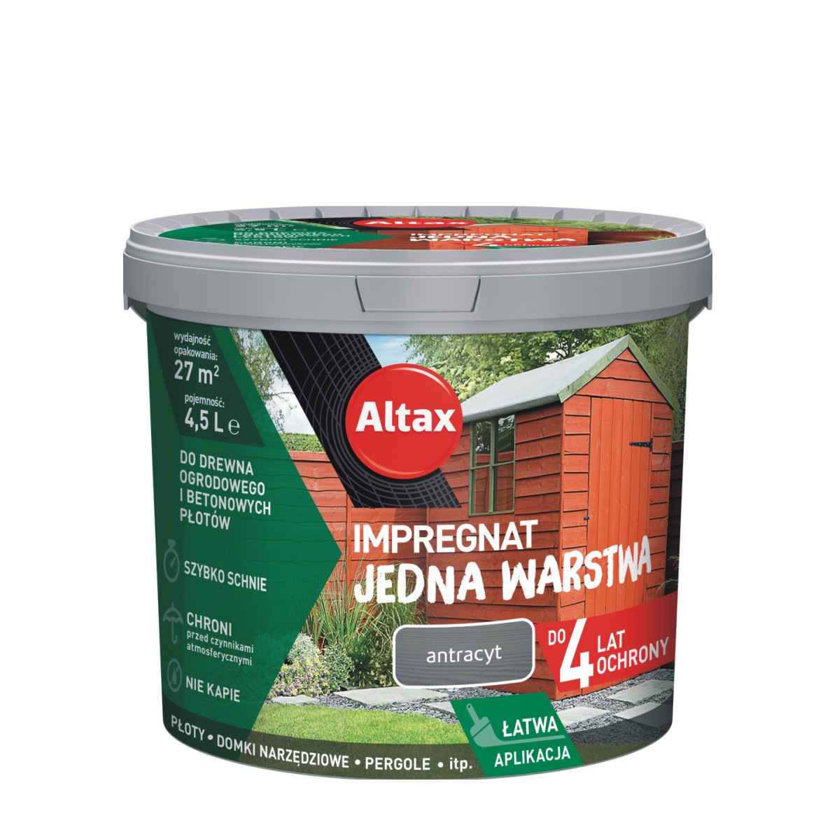 ALTAX IMPREGNAT JEDNA WARSTWA drewno/beton ANTRACYT 4,5L