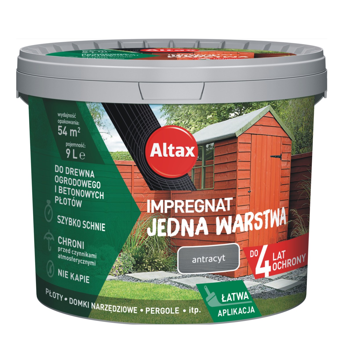 ALTAX IMPREGNAT JEDNA WARSTWA drewno/beton ANTRACYT 9L