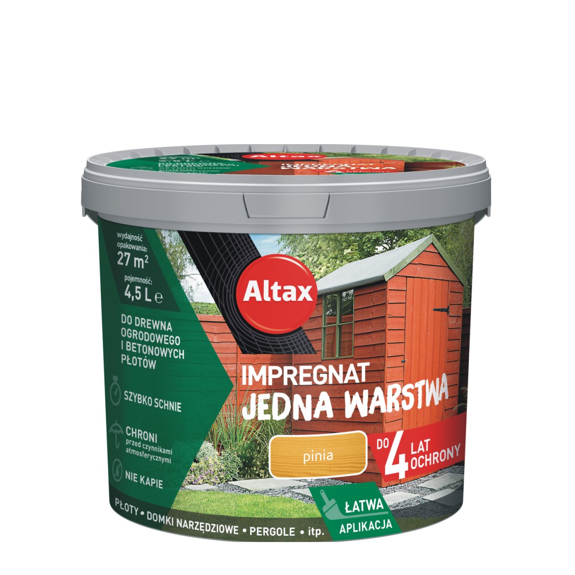 ALTAX IMPREGNAT JEDNA WARSTWA drewno/beton PINIA 4,5L