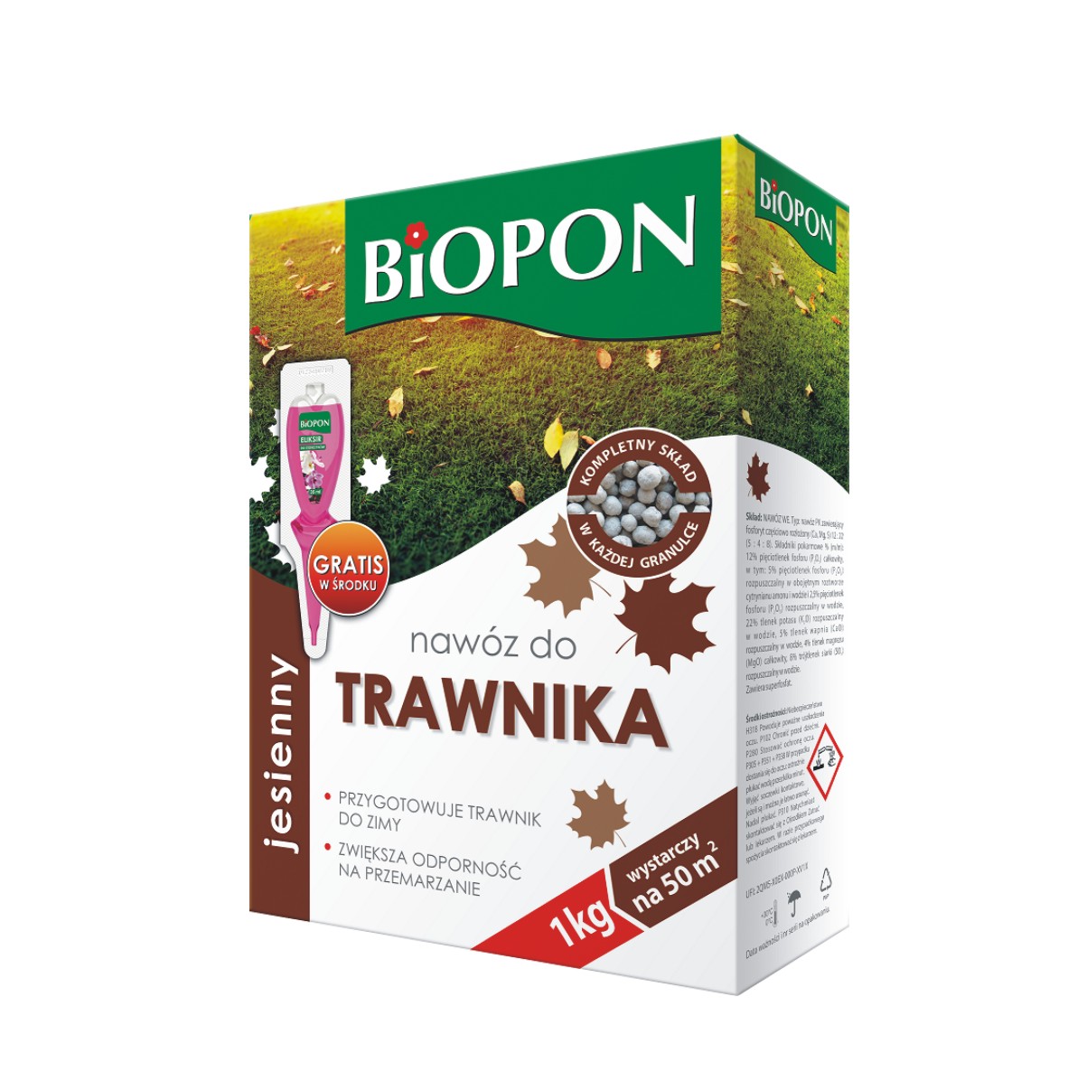 NAWÓZ DO TRAWNIKA JESIENNY GRANULAT 1KG Biopon