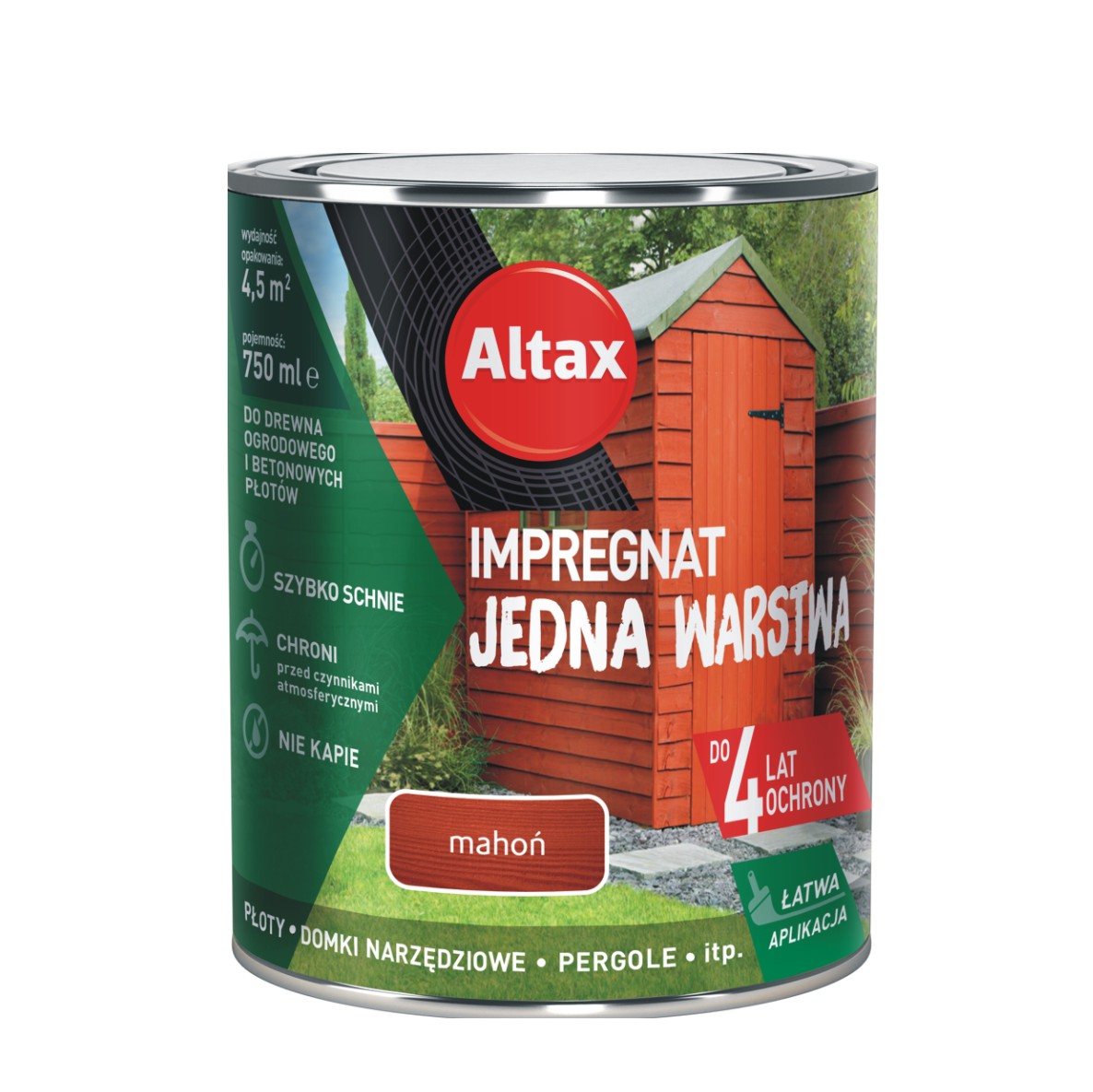 ALTAX IMPREGNAT JEDNA WARSTWA drewno/beton MAHOŃ 0,75L