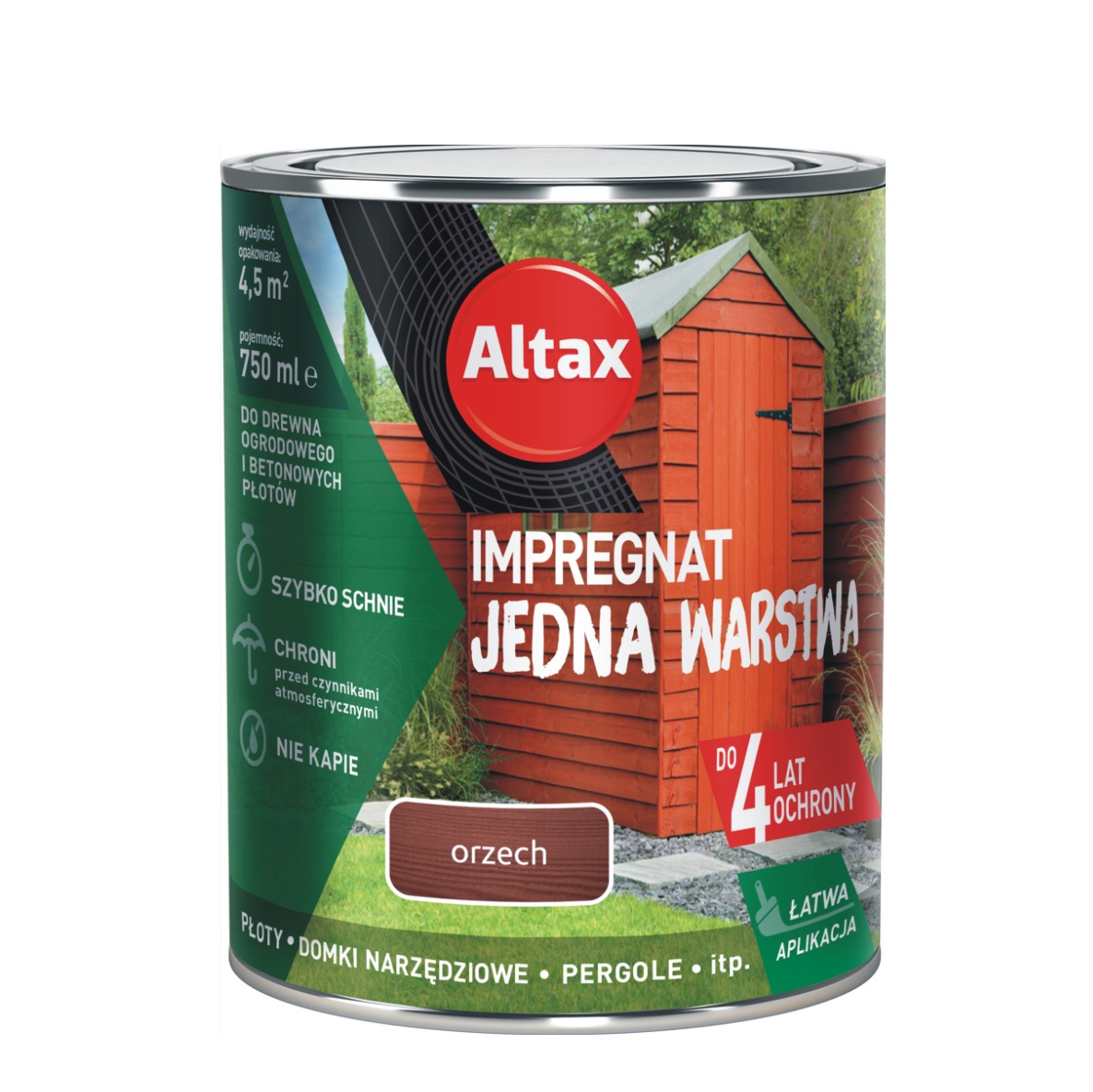 ALTAX IMPREGNAT JEDNA WARSTWA drewno/beton ORZECH 0,75L