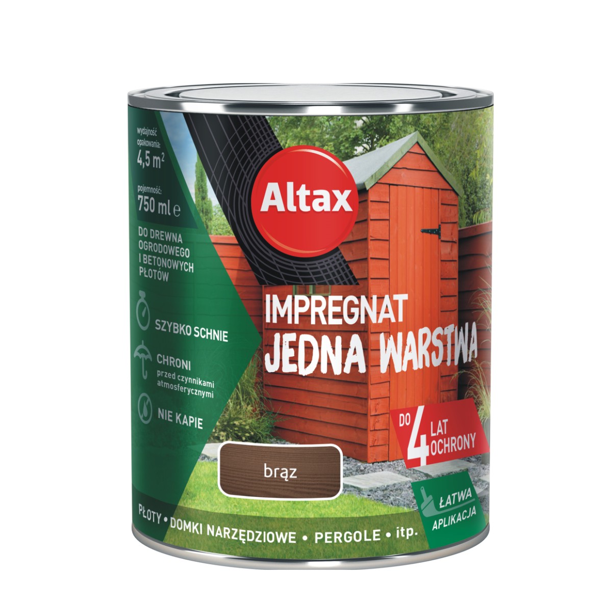 ALTAX IMPREGNAT JEDNA WARSTWA drewno/beton BRĄZ 0,75L