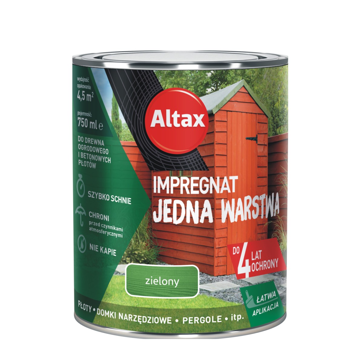 ALTAX IMPREGNAT JEDNA WARSTWA drewno/beton ZIELONY 0,75L