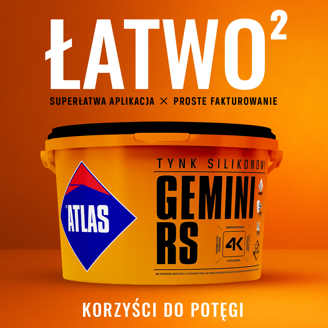 ATLAS M TYNK SILIKONOWY SAH RS N15 GEMINI 25KG Biała