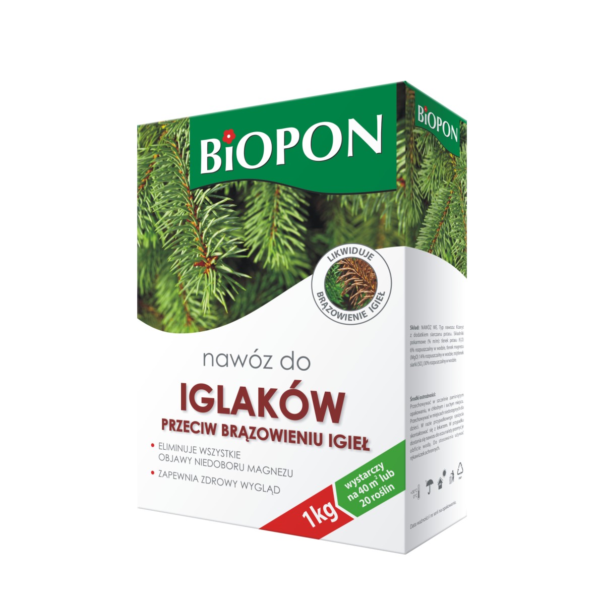  NAWÓZ DO IGLAKÓW PRZECIW BRĄZOWIENIU 1KG Biopon