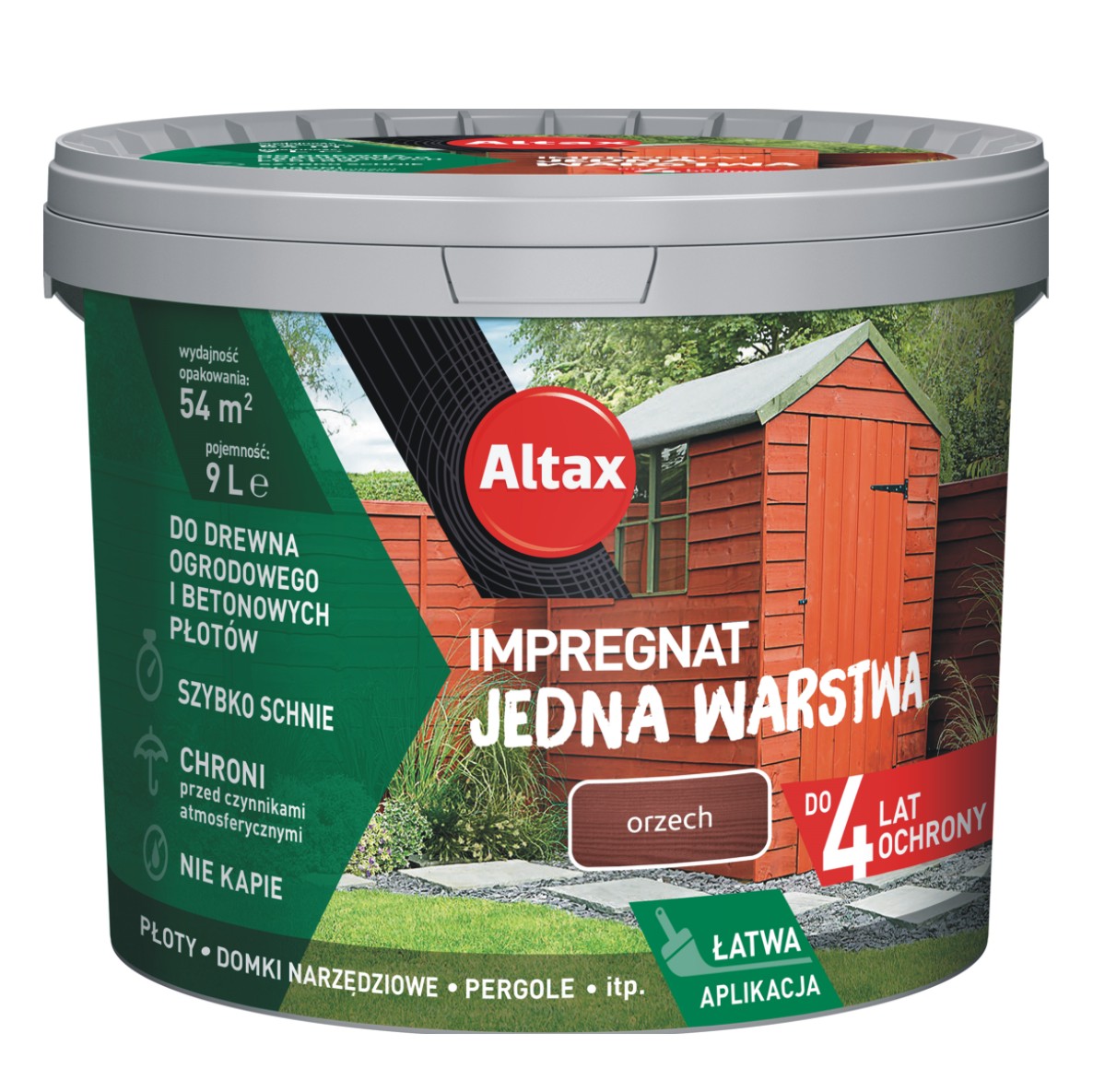 ALTAX IMPREGNAT JEDNA WARSTWA drewno/beton ORZECH 9L