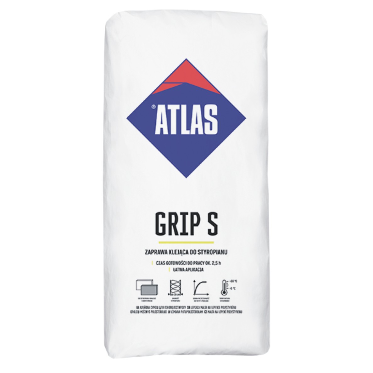 ATLAS KLEJ GRIP S 25KG zaprawa klejąca do styropianu 