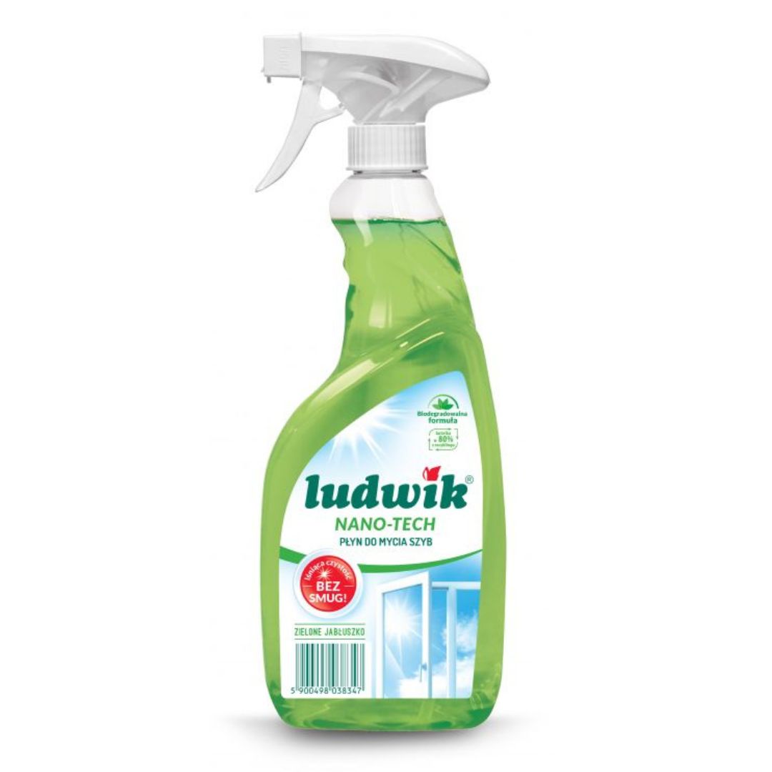 PŁYN DO MYCIA SZYB I GLAZURY GREEN APPLE NANO 600ML LUDWIK