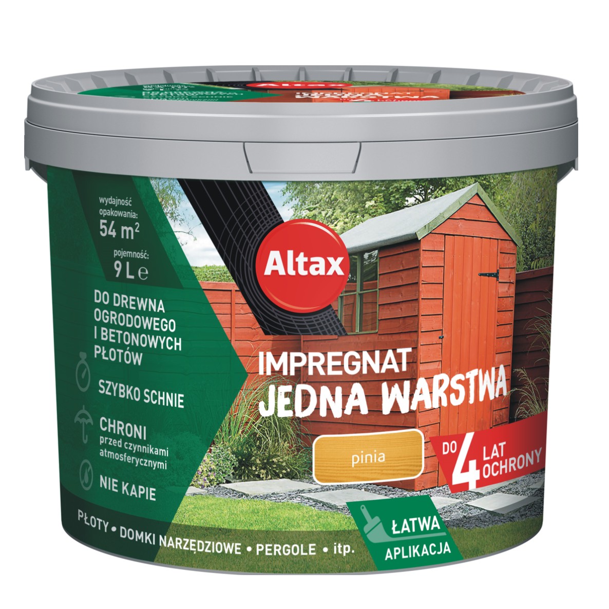 ALTAX IMPREGNAT JEDNA WARSTWA drewno/beton PINIA 9L